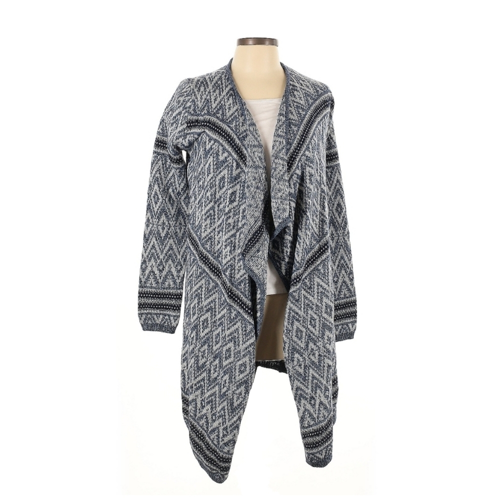 Sz M Kaisley Grey Waterfall Open Cardigan